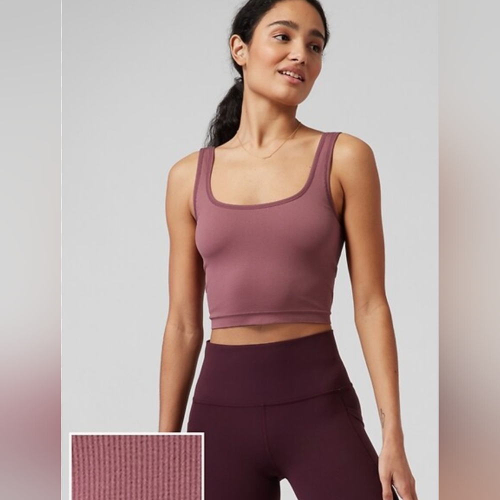 Athleta Mauve Aurora Seamless Scoop Crop Tank Women's Size Medium